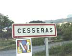 Cesseras road sign.
